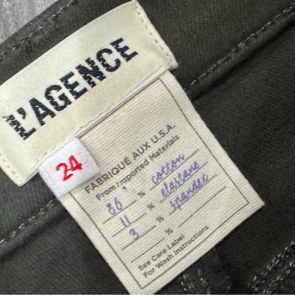 L'AGENCE High Rise Split Ankle Jeans in Noir Coated - Picture 5 of 8